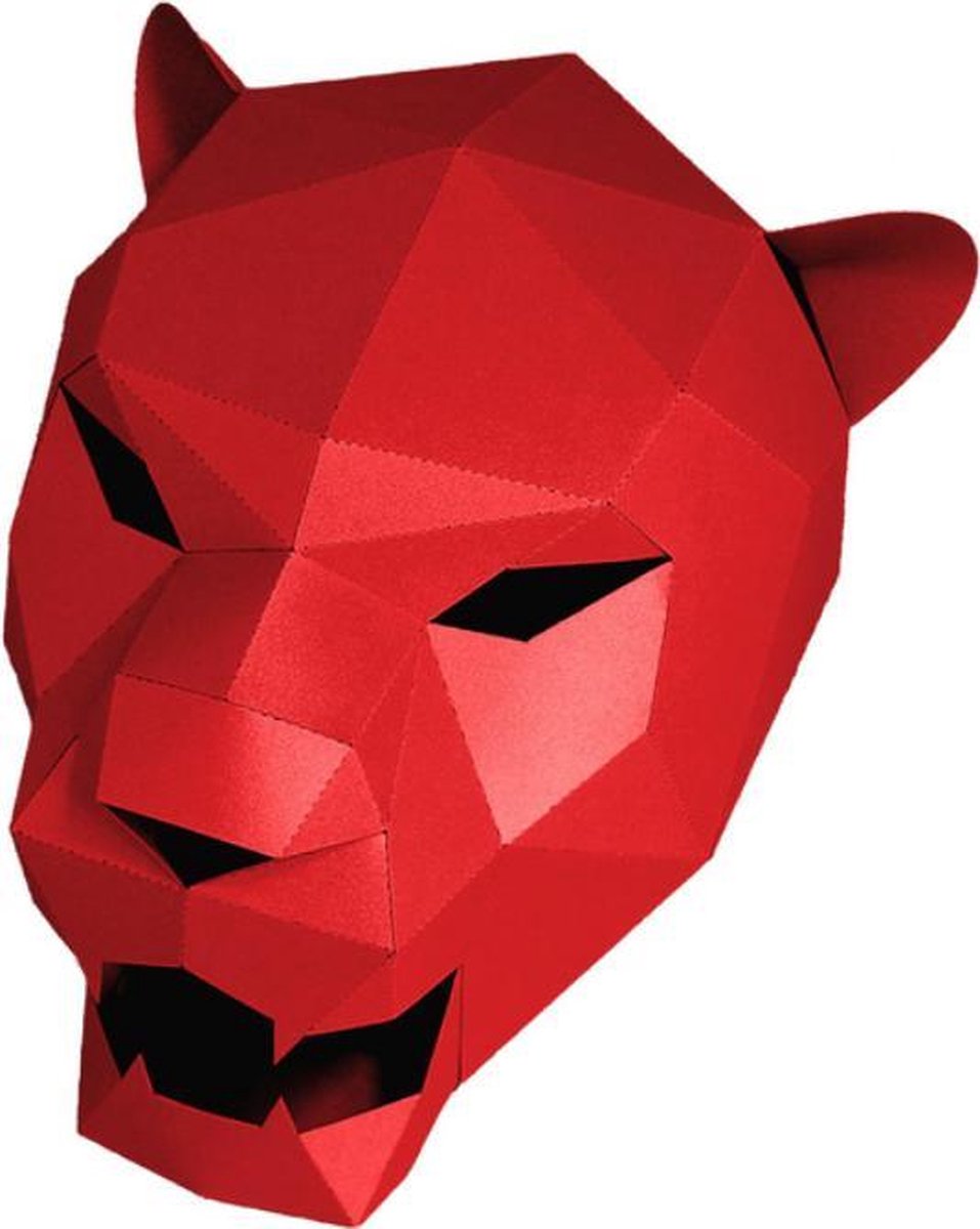 Masker DIY 3d model Papieren LUIPAARD zelf maken masker Panter masker Rode  Panter... | bol