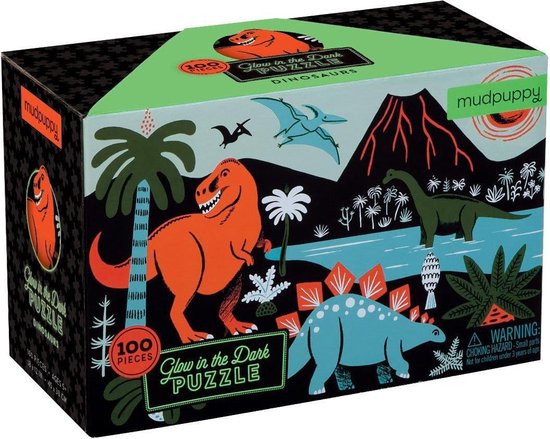 Afbeelding van het spel Puzzel Glow in the dark Dinosauriërs 100 pcs | Mudpuppy
