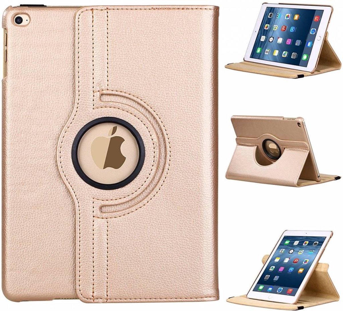 Apple iPad 9.7 (2018) hoesje 360° draaibaar Champagne Goud