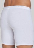 Zijaanzicht van een witte Sloggi boxershort met grijze elastische tailleband.