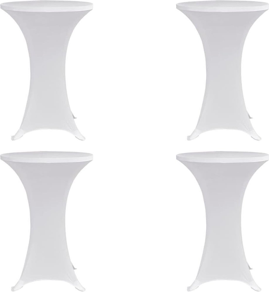 vidaXL Statafelhoes - 4 - st - stretch - Ø80 - cm - wit