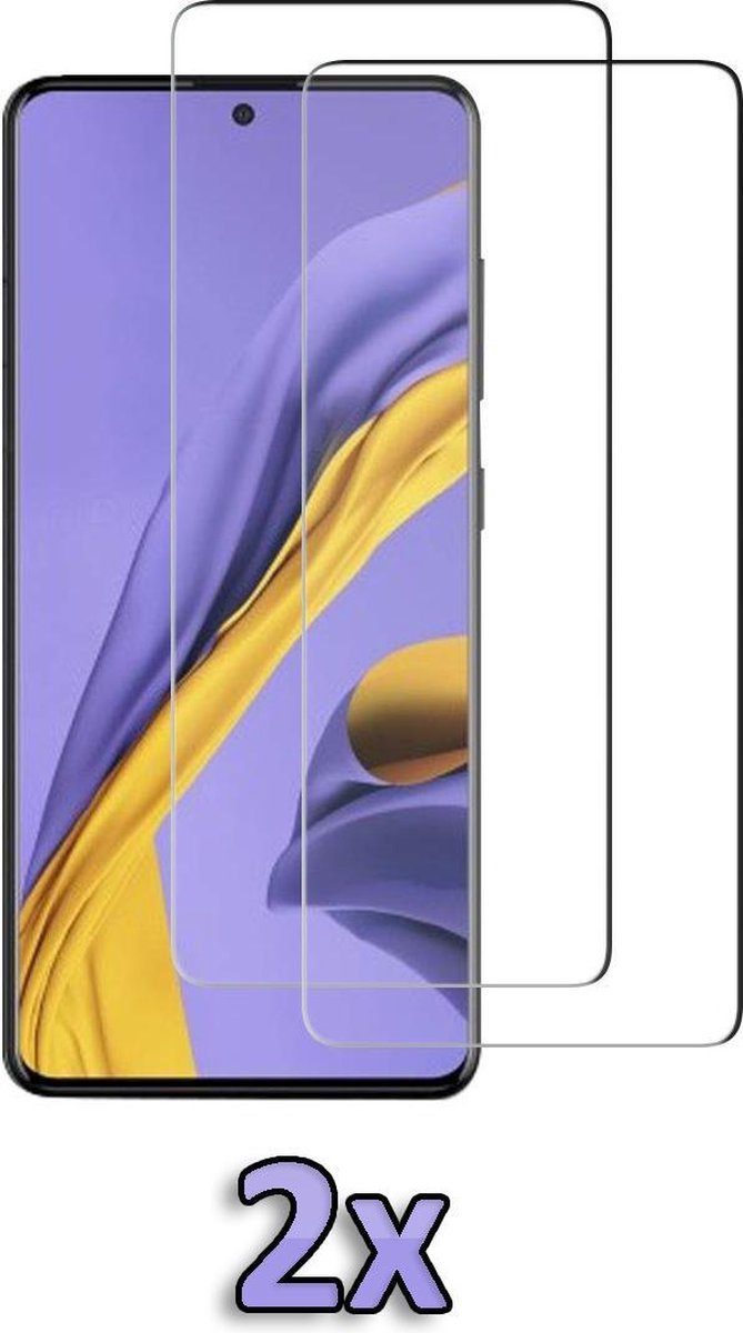 HB Glas Geschikt voor Samsung Galaxy A71 Glas - 2X Tempered Glass - Transparant