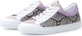 KUNOKA Gabrielle snake lilac - Sneakers Dames - maat 37 - Wit Slangenprint Paars