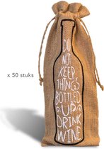 Jute wijntassen wijnzaken wijntasjes wine bags 50 stuks voor cadeau 100% milieuvriendelijk