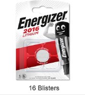 16 stuks (16 blisters a 1 stuk) Energizer CR2016 Lithium knoopcel 3V 90mAh Professional battery