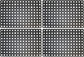 4x Rubberen deurmat - 60 x 40 cm - buitenmat - Deurmatten/buitenmatten