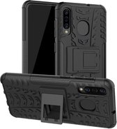 Luxe Back Cover voor Samsung Galaxy A50 | Zwart | Shockproof Hard Case | Soft TPU hoesje | met Kickstand
