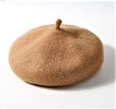 MINIIYOU - Meisjes baret 4-6 jaar - 100% wol - Lichtbruin - Hoofdomvang 42 cm