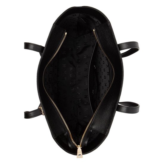 DKNY Cuir Sac shopper Sac à épaule Bryant Tote Black / Gold Noir