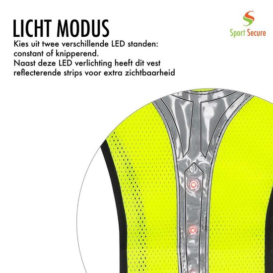 LED sport vest | Hardlopen | Reflecterend vest | Verlichting zorgt voor zichtbaarheid | Verstelbaar en flexibel - Merkloos
