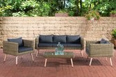 Clp Molde 3-1-1 - Loungeset - 5mm rond Poly rotan - natura - - Kleur overtrek ijzerachtig grijs 40 cm (lichtbruin)