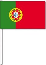 10 zwaaivlaggetjes Portugal 12 x 24 cm