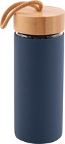Point-Virgule glazen fles met silicone sleeve donkerblauw 450ml
