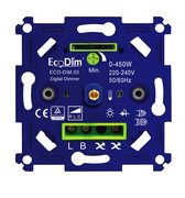 Gradateur LED universel professionnel - Coupure de phase et coupure de phase (RLC) - 0-450W, interrupteur à bouton-poussoir - 100% silencieux - EcoDim