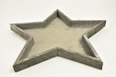 Kerstdecoraties - Houten Tray Ster Grey-wash 40x40x3cm