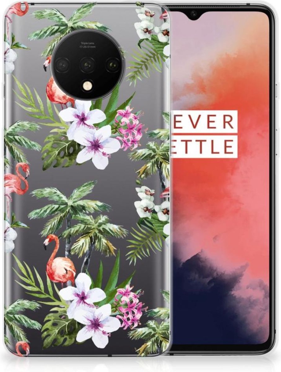 OnePlus 7T TPU Hoesje Flamingo Palms