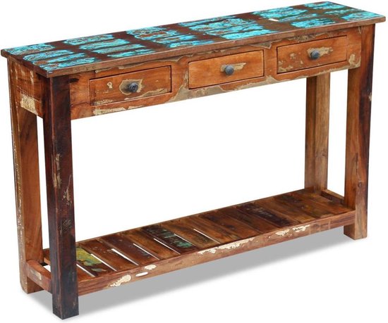 toewijzen Abnormaal Worden Sidetable Antiek hout (Incl LW 3D klok) / woonkamer tafel/ slaapkamer tafel  /... | bol.com