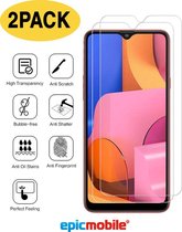 Epicmobile - 2Pack Samsung Galaxy A20s Screenprotector - Tempered Glass - 9H Anti Shock - 2Pack voordeelpack