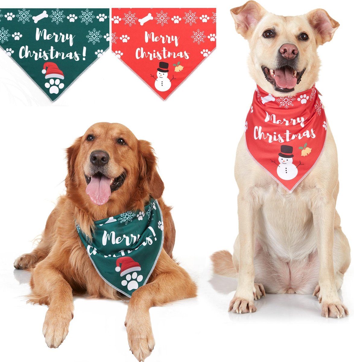 Odi Style Kerstmis honden bandana – 2 pack honden bandana's Merry Christmas  geprint,... | bol.com