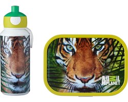 Mepal Campus Lunchset - pop up drinkfles en lunchbox - Animal Planet tijger