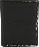 Portemonnee Heren Wild leder zwart 9x2x12 cm (AD205-6) -