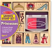 Melissa & Doug Houten prinsessenstempelset: 9 stempels, 5 kleurpotloden en 2-kleurig stempelkussen