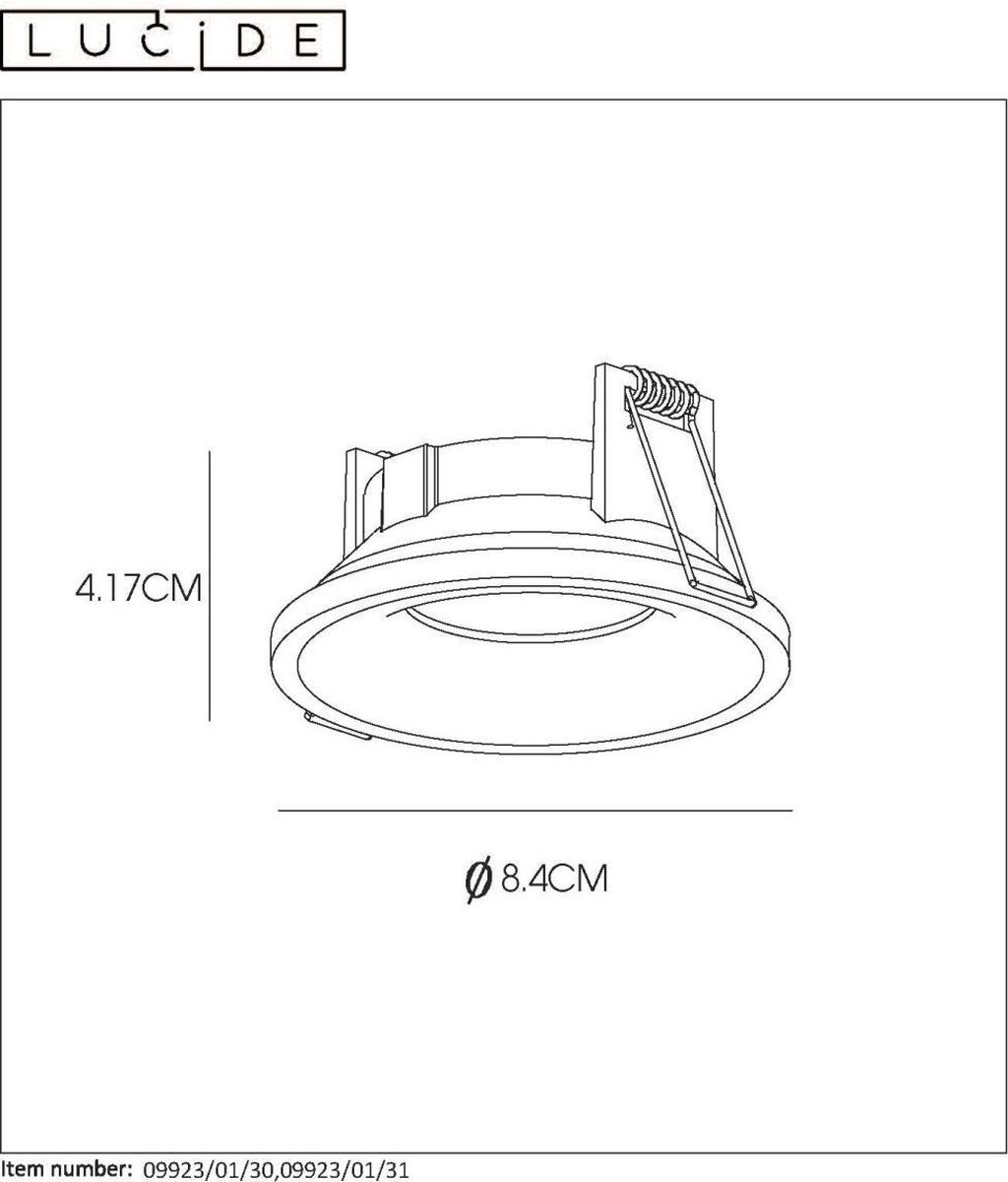 Lucide ZIVA - Spot encastrable Salle de bains - Ø 8,5 cm - 1xGU10