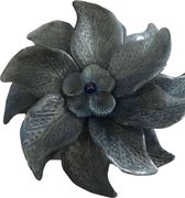 Petra's Sieradenwereld - Broche bloem blauw kunststof (106)