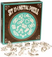 Logica Giochi Metalen puzzels Set 15 in 1 Blauw Metaal, LG1245, 20x20x4cm