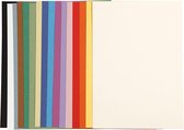 Frans karton, diverse kleuren, A4, 210x297 mm, 160 gr, 16 div vellen/ 1 doos