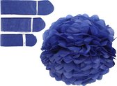 Pompon van papier, d 20+24+30 cm, 16 gr, donkerblauw, 3 stuk/ 1 doos