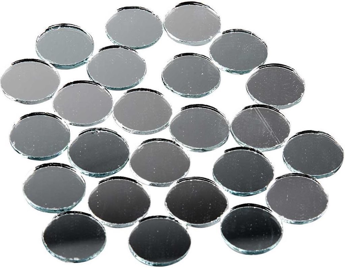 Spiegel mozaiek tegels, ronde, d 18 mm, dikte 2 mm, 400 stuk/ 1 doos