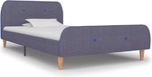 Bedframe Grijs Stof (Incl LW Anti kras Vilt) 90x200 cm - Bed frame met lattenbodem - Tweepersoonsbed Eenpersoonsbed