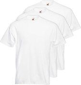 3x Grote maten basic witte t-shirt voor heren - 4XL- voordelige katoenen shirts