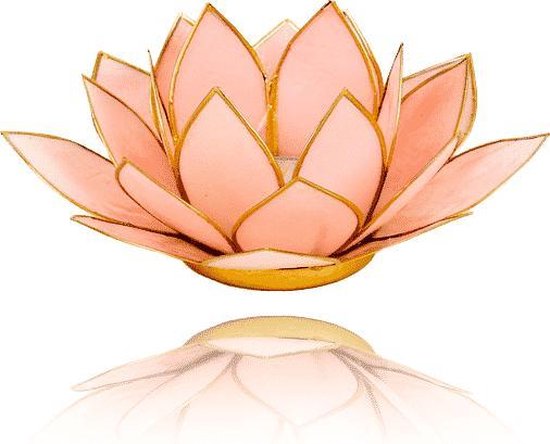Sfeerlicht Lotus Pastel Roze Goudrand