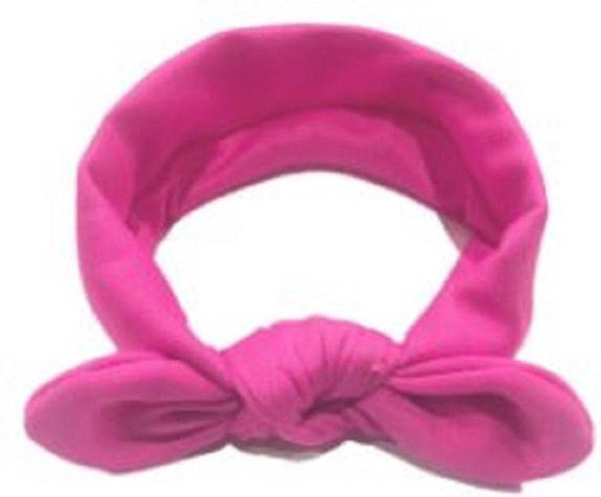 Haarband - Tieners - Pubers - Meiden - Vrouwen - Strik - Effen - Bunny - Roze