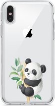 Apple Iphone X / XS Pandabeer siliconen hoesje transparant - Panda