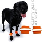 Reflecterende Elastische pootband - Veiligheid in donker voor uw hond of kat - Neon oranje - MEDIUM