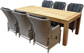 Darwin Krista dining tuinset 240x100xH77,5 cm verstelbaar grijs