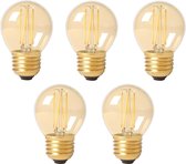 5 stuks Calex LED kogellamp E27 3.5W 2100K Goud dimbaar