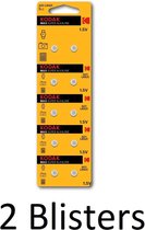 20 Stuks (2 Blisters a 10 st) Kodak Alkaline AG1 1,5v