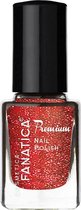 Cosmetica Fanatica - Premium Nagellak - transparant met mini, kleine en grote rode glitters - flesje met 12 ml. inhoud - nummer 812