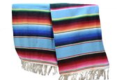 Mexicaanse deken - plaid - serape - acryl - 213 x 155 - turquoise