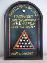 Pubbord Biljart pool en Snooker met opgelegd 3D Reclamebord van hout WANDBORD - MUURPLAAT - VINTAGE - WANDPANEEL -SCHILDERIJ -RETRO - HORECA- BORD-WANDDECORATIE -TEKSTBORD - DECORA