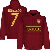 Portugal Ronaldo Team Hoodie - Bordeaux Rood - S