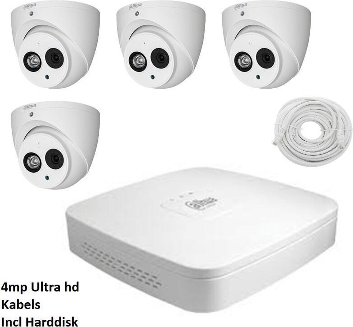 IP kit 4x Full HD 4MP Eyeball cameraset