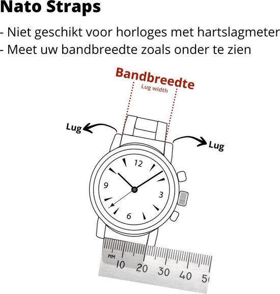 Chibuntu® horloge band - Nato Strap - Grijs - 20 mm