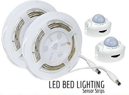 Kast / Bed LED verlichting- 2x strip met bewegingssensor - Warm Wit |  bol.com