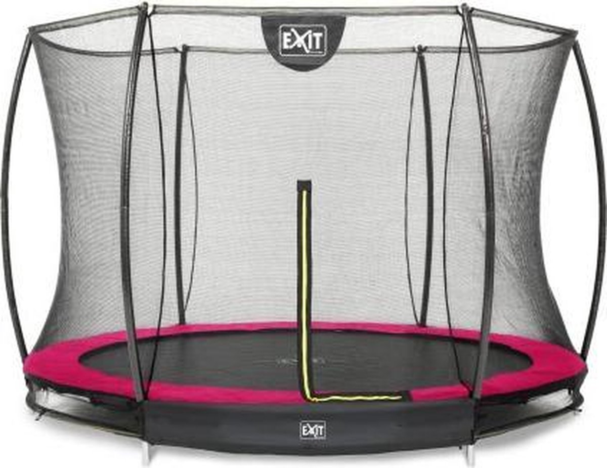 Exit in-ground trampoline Silhouette + veiligheidsnet ø244cm roze