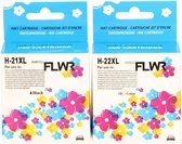 FLWR - Inktcartridges / 21XL/22XL / 2-pack Zwart & Kleur - Geschikt voor HP